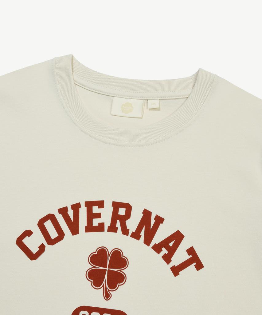 COVERNAT WOMAN Clover Graphic T-Shirt Ecru