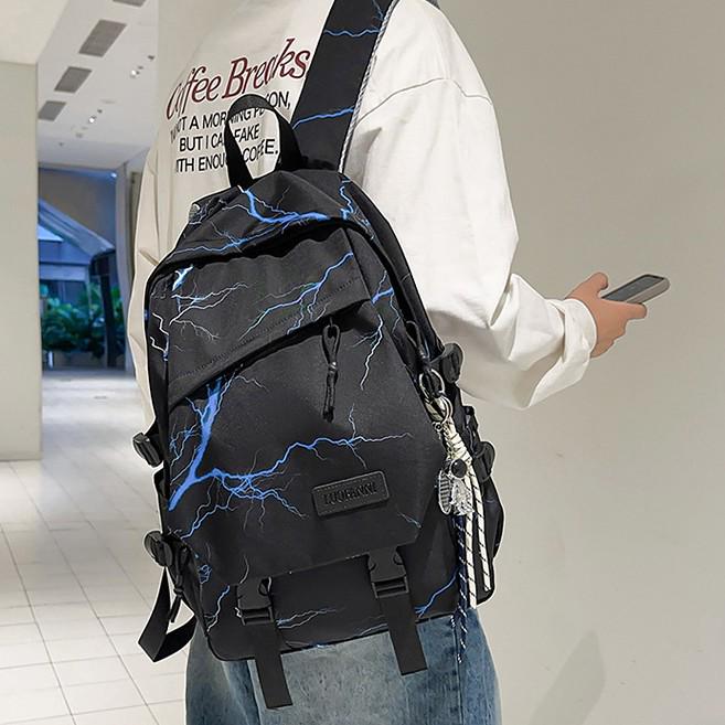 Trendy Large Capacity Lightning Print Backpack for Students