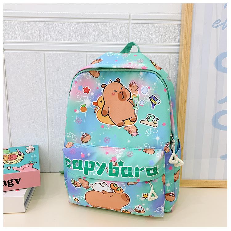 School Bag New School Bag Kapibara Cute Cartoon Bag Casual Snack Backpack