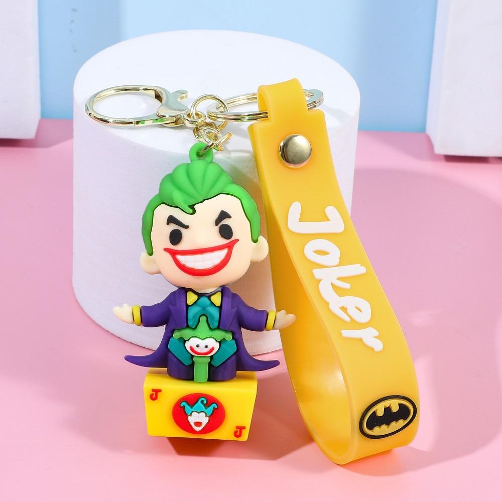 Anime cartoon l Batman Catwoman Joker image doll PVC car keychain cute Halloween series bag pendant ornaments key ring