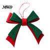 Indoor Tree Hanging Decor Christmas Bow Ornament, Red Green Boot Bowknot Pendant, Xmas Festive Window Handle Felt Decoration for Holiday Home