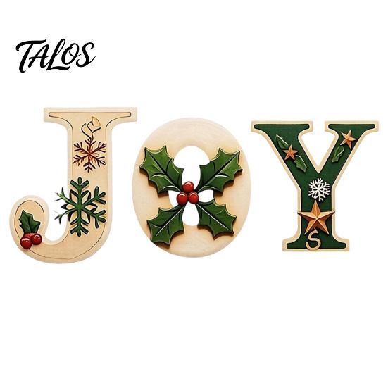 Holiday Atmosphere Home Accents 4Pcs/Set Rustic HOME Sign, Christmas Wooden Wall Decor 2D Flat Decorative Seasonal Signs for Door Snowflake
