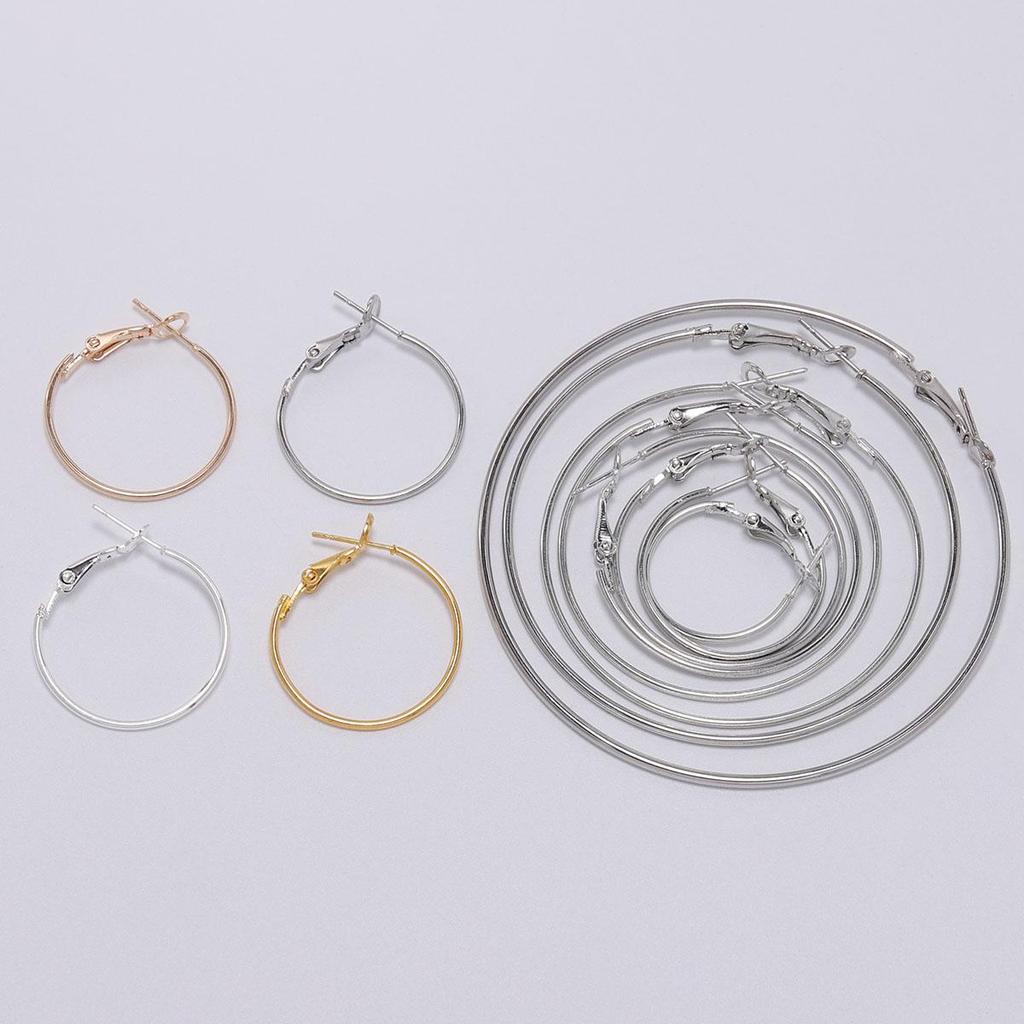 10pcs 20-50mm Circle Round Hoop Earrings Hooks Earring Findings For DIY Jewelry Making Accessories Supplies