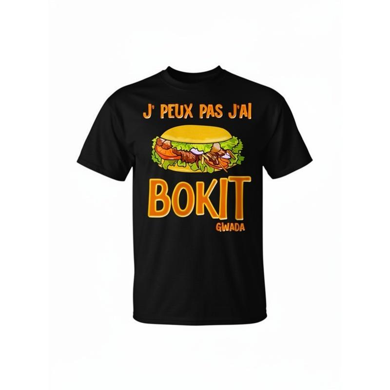 I Can'T, I Have a Bokit Humorous Guadeloupe T-Shirt - All-Season Comfort Fit, Digital Print, Machine Washable, Relaxed Fit for Casual Attire