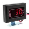 ZMFJH Mini 0-120 Celsius Digital Water Temperature Gauges with Flashing Alarm+Temp Adaptor 26-40mm Red LED for Car Truck 12V 24V