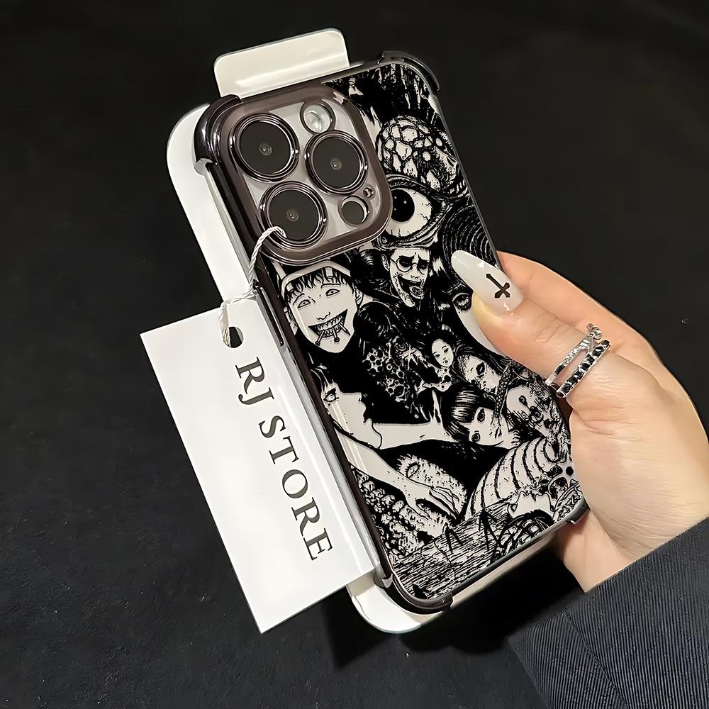 

Junji Ito horror comics Plating Phone Case For Oppo Reno13 Reno12 Reno11 Reno10 Reno8 Reno7 Reno6 Z F T Pro Plus 4G 5G Airbag Reno5