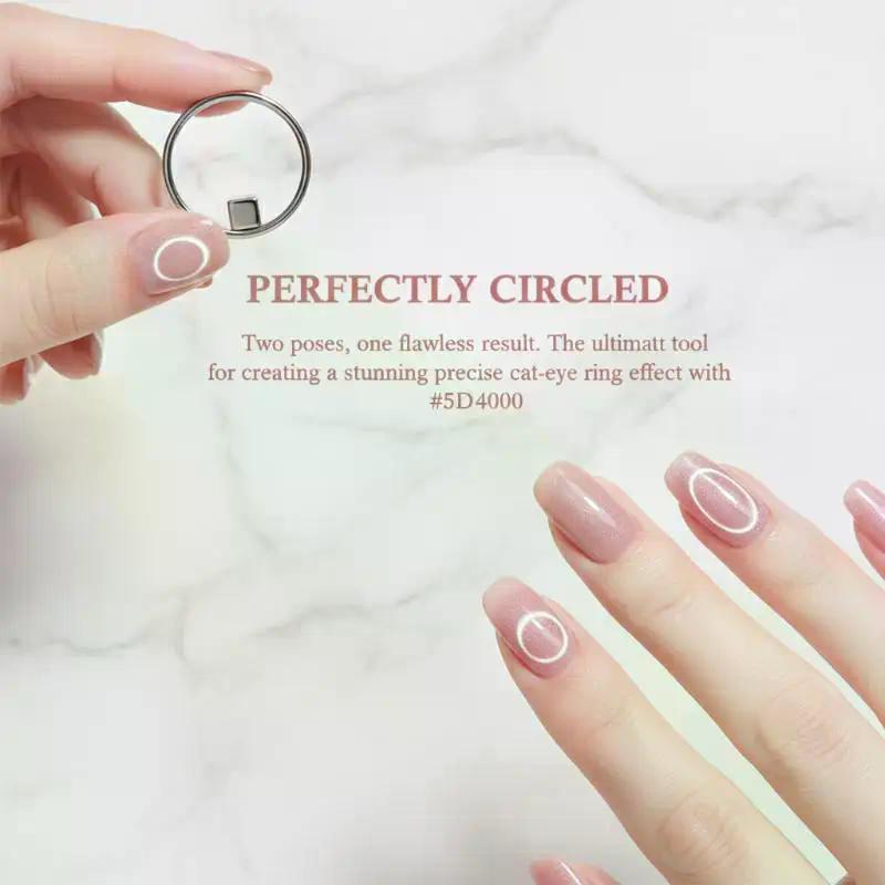 Hollow Ring Cat Eye Magnet Tool – Reusable Magnetic Wand for Multi-Line & Glass-Bead Effect On Magnetic Gel Polish