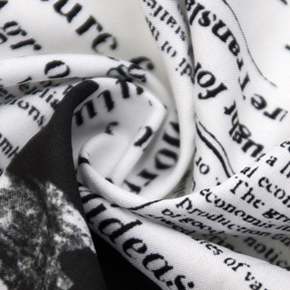 European & American English Print Loose Shirt Dress - Women's Casual Long Sleeve Spring Dress