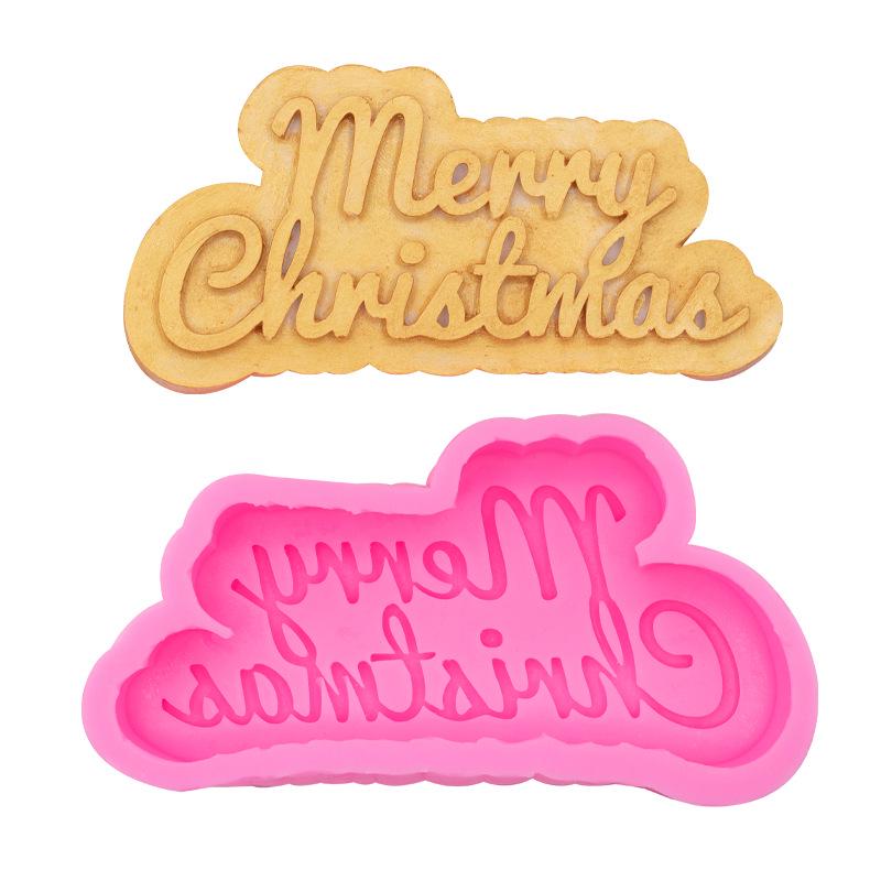 Merry & Happy Christmas Greeting Card Silicone Mold for Handmade Soap and Scented Candle