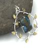 Natural Copper Neon Apatite Gemstone 925 Sterling Silver Jewelry  Pendant 1.85" AJP-63