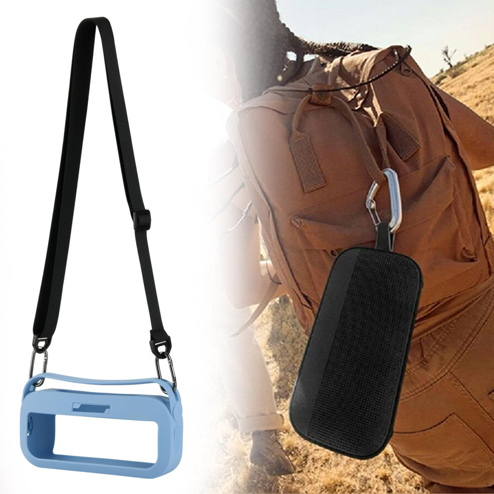 

Защитный чехол для динамика, мягкий защитный держатель, легкий портативный, регулируемый плечевой ремень синий