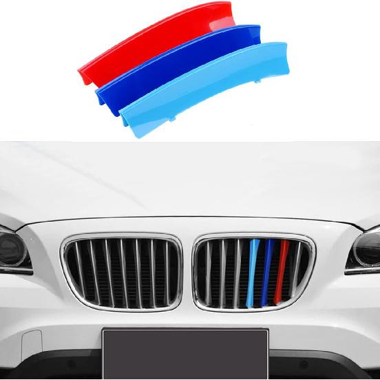 Tricolored Grille ert Trims Compatible with BMW 2016- X1 Accessories for Sport 8-Beams Kidney Grille