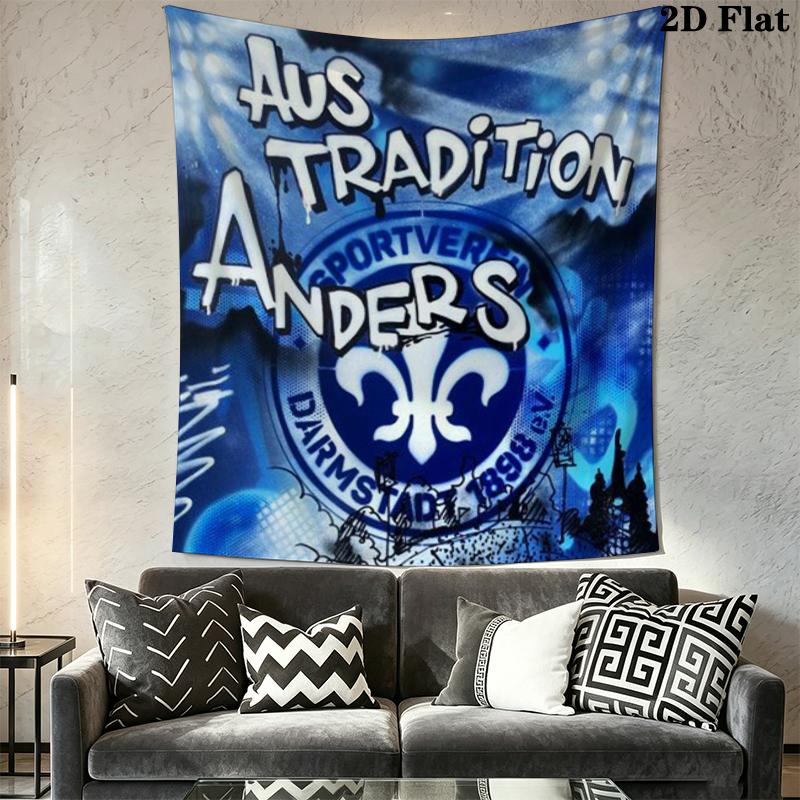 SV Darmstadt 98 Wall Tapestry Aesthetic Wall Hanging Printed Fabric Blanket Decorative Tapestries for Bedroom Living Room Home Decor