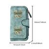 Dragonfly and Floral Exquisite Illustration Print Long Wallet Multifunctional Portable Coin Purse with Clasp Suitable for Daily Commuting Large