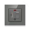 86 Type UK 13A Switch With Fuse Electrical Switch Light Spurs Neon Black White Grey Tempered glass Fuse 13A Wall Switch Panel