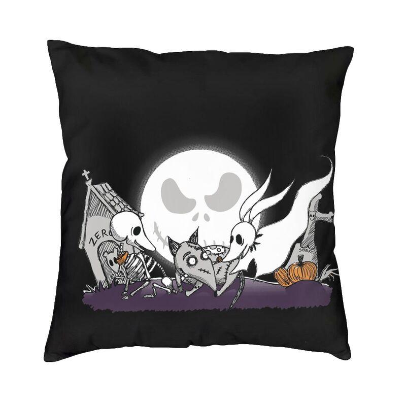 Tim Burton Horror Movie Sparkly Cushion Covers x Velvet Frankenweenie Throw Pillow Case for Sofa Car Square Pillowcase