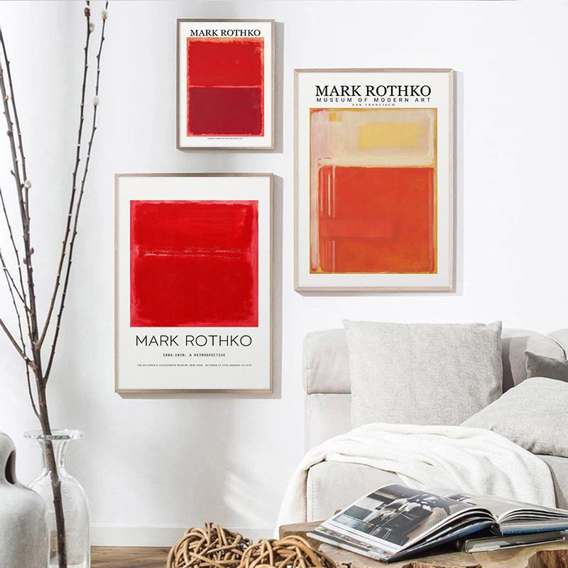 Peinture sur toile de marque abstraite classique Mark Rothko, affiche et impression murale, tableau décoratif, décoration de maison moderne pour salon