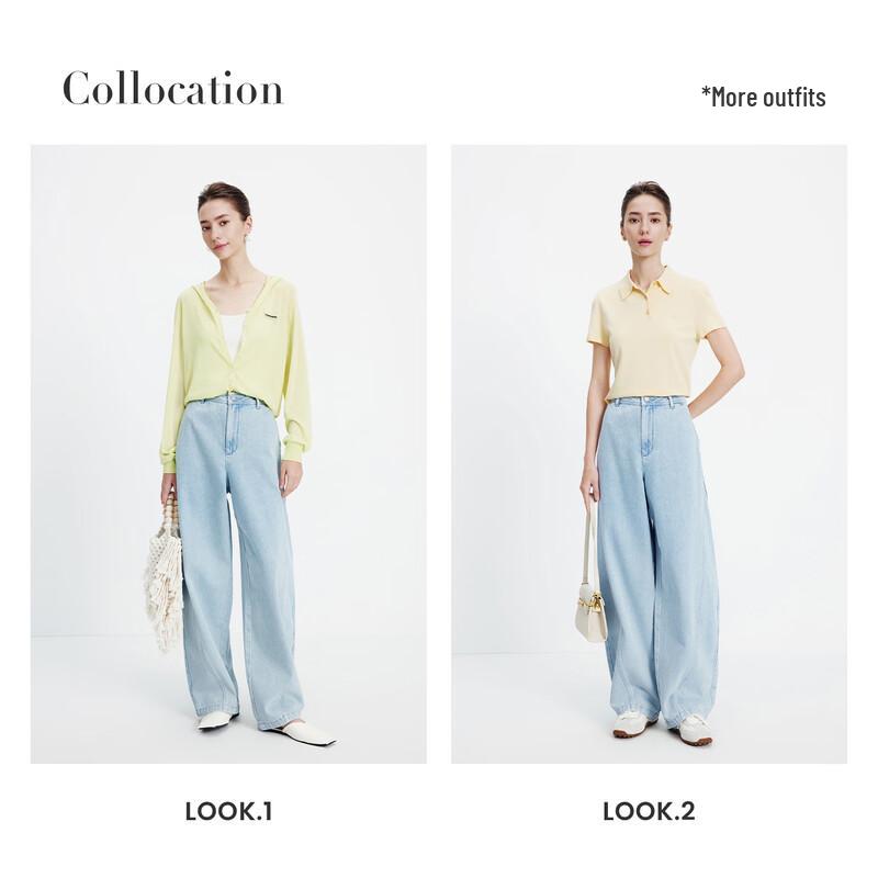 Navigare Women's Casual High-Waist Curved Leg Jeans