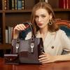 NICOLE & DORIS Women's Handbag and Shoulder Bag Set, Stylish and Elegant, Crocodile Leather, 2-Way, Crossbody, PU Leather, Waterproof, Divided,