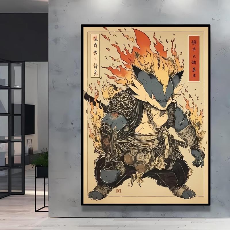 Japanese Classic Anime Pokemon Pikachu Retro Canvas Poster Prints Cartoon Picture Home Children's Room Decoration Holiday Gift