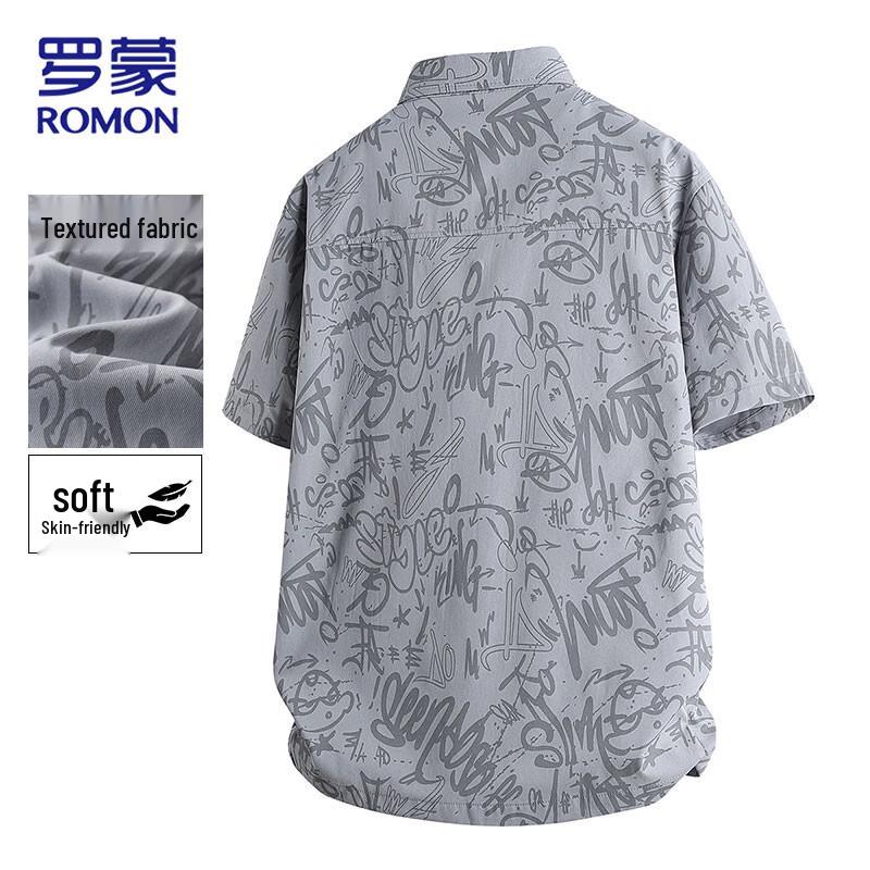 ROMON Men's Ice-Cool Breathable Short Sleeve Casual Shirt