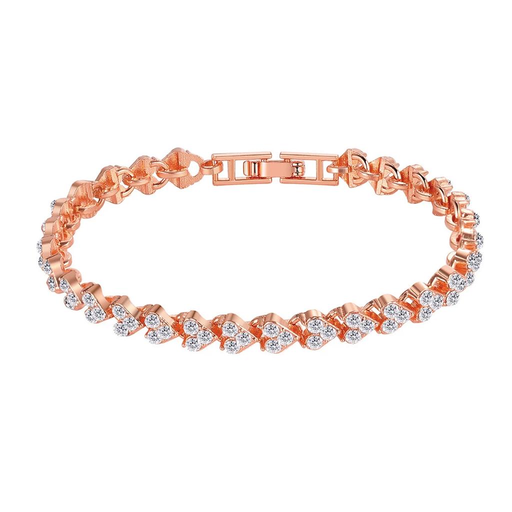 Luxury Cubic Zirconia Crystal Tennis Bracelets for Women Men Gold Color Silver Color Bracelet Chain Jewelry Gifts
