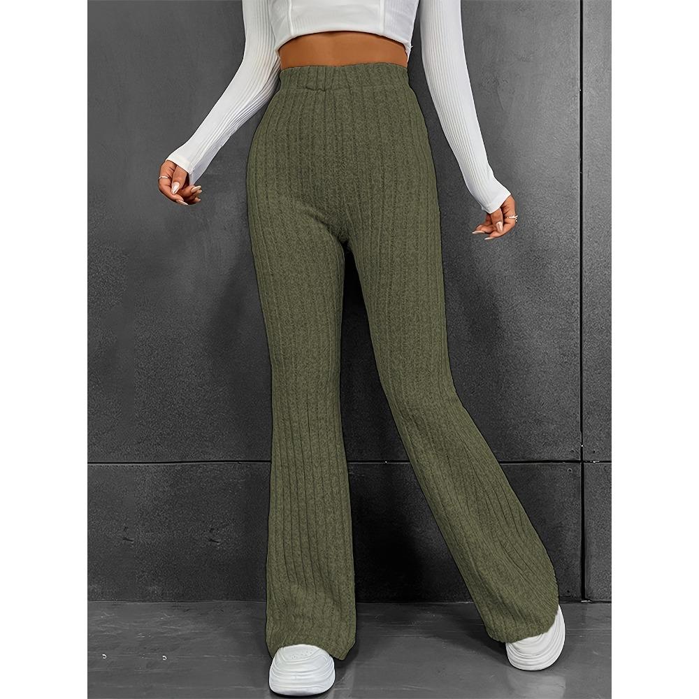 QICED Damenmode, lässig, einfarbig, bedruckt, Hosen und Caprihosen