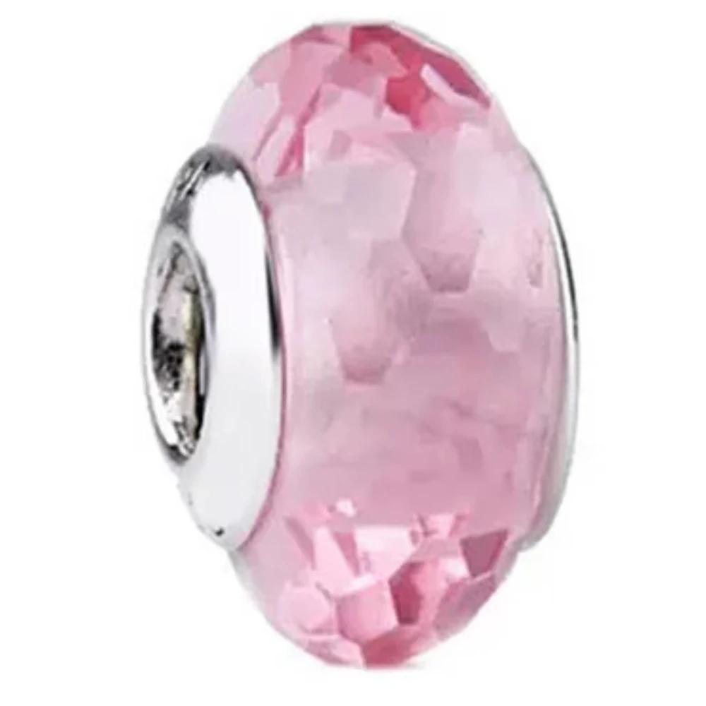 New Original Copper Murano Glass Flower And Leaf Cosmic Rainbow Charm Beads For Bracelet Diy Women Jewelry Gift