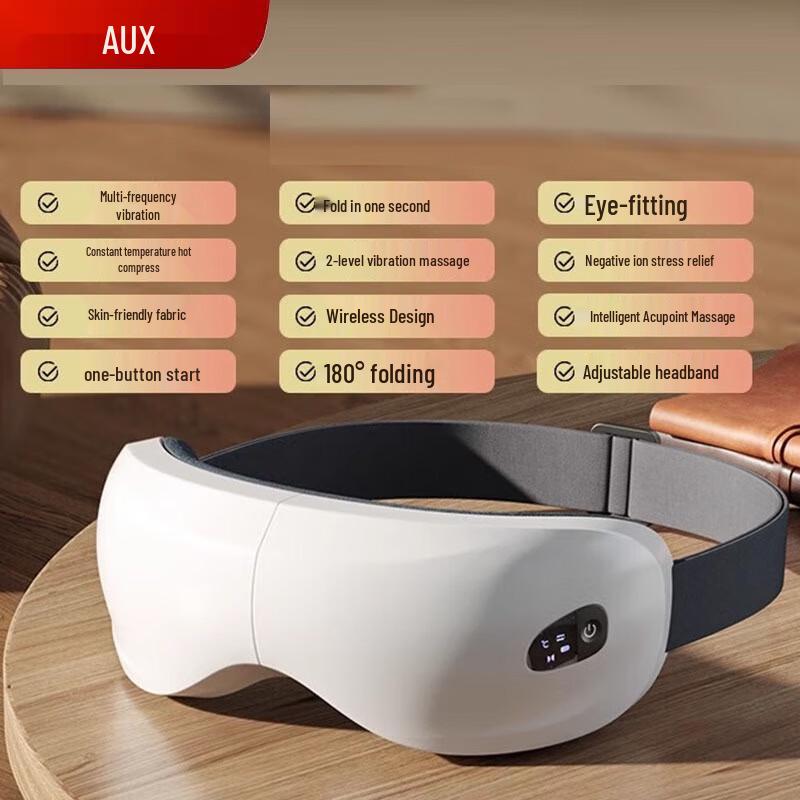 Aux Smart Foldable Eye Massager with Heat and Vibration