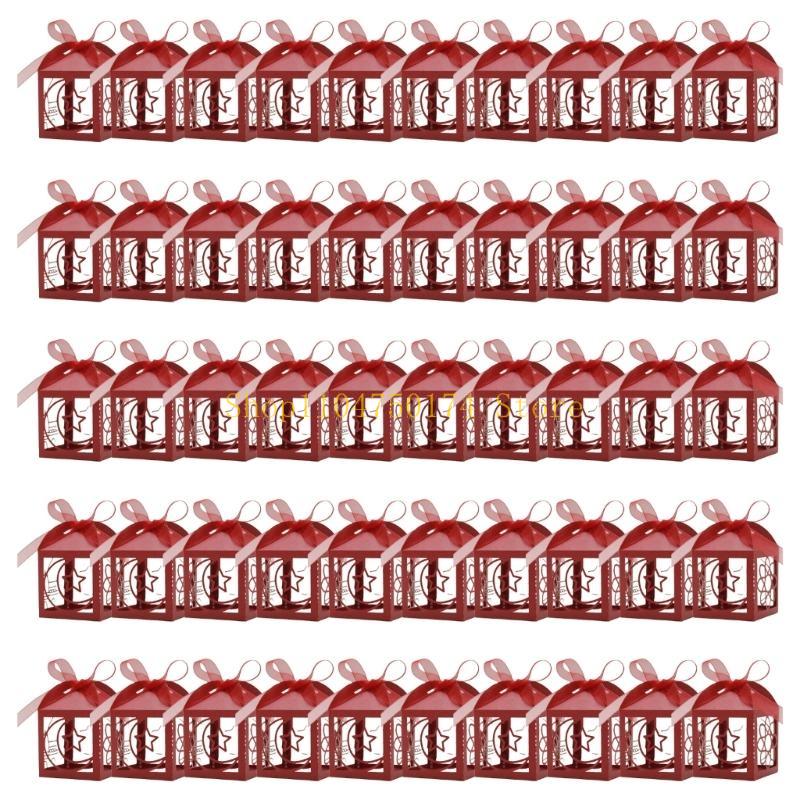 50PCS Eid Mubarak Boxes Eid Decoration Supplies Candy Box Suitable for Festival Treats and Festival Parties Decorations top sale