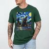 Vintage Japanese Monster Kaiju In Van Gogh Starry Night Art T-Shirt
