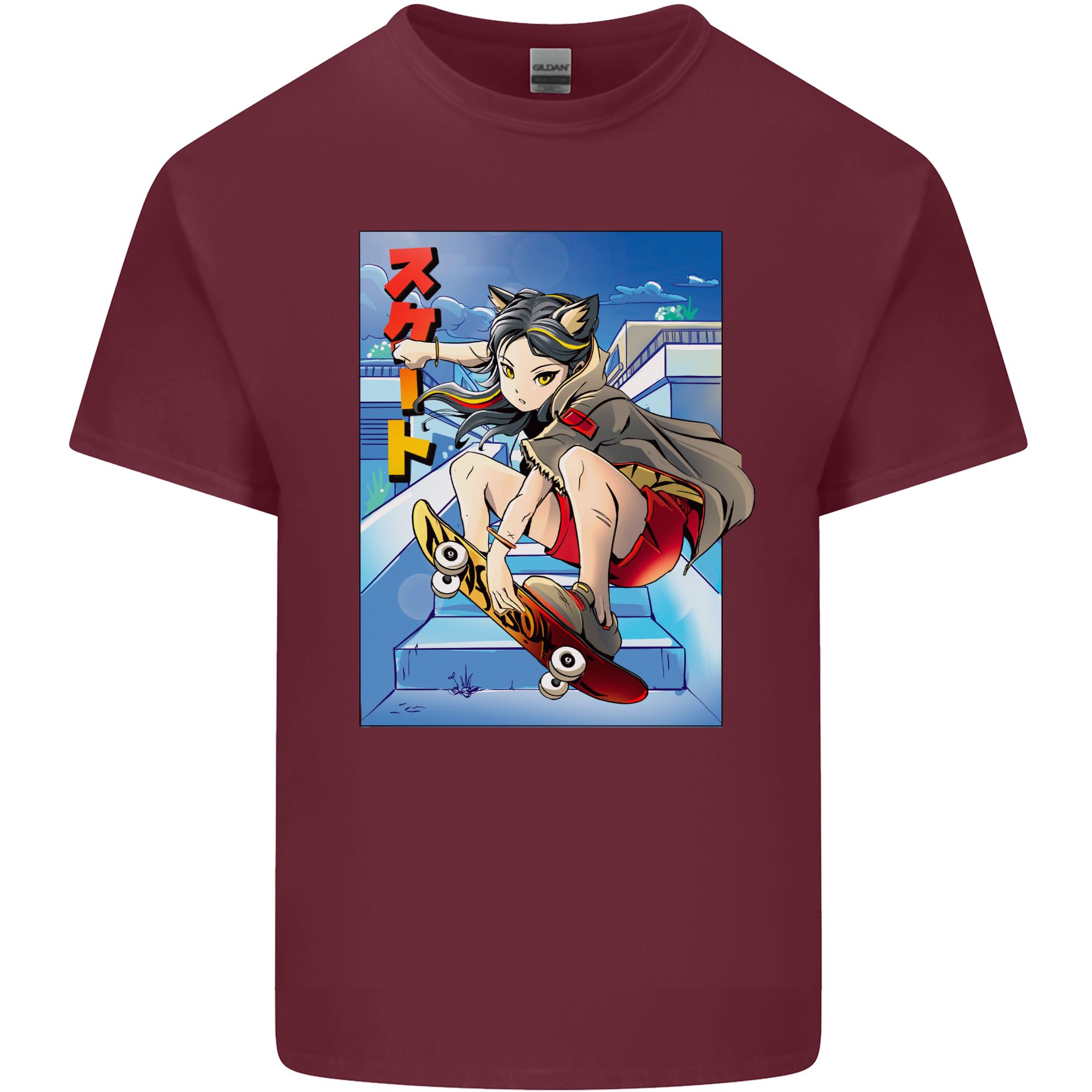 Anime Skater Girl Skateboard Skateboarding Unisexs Light Cotton TShirt S