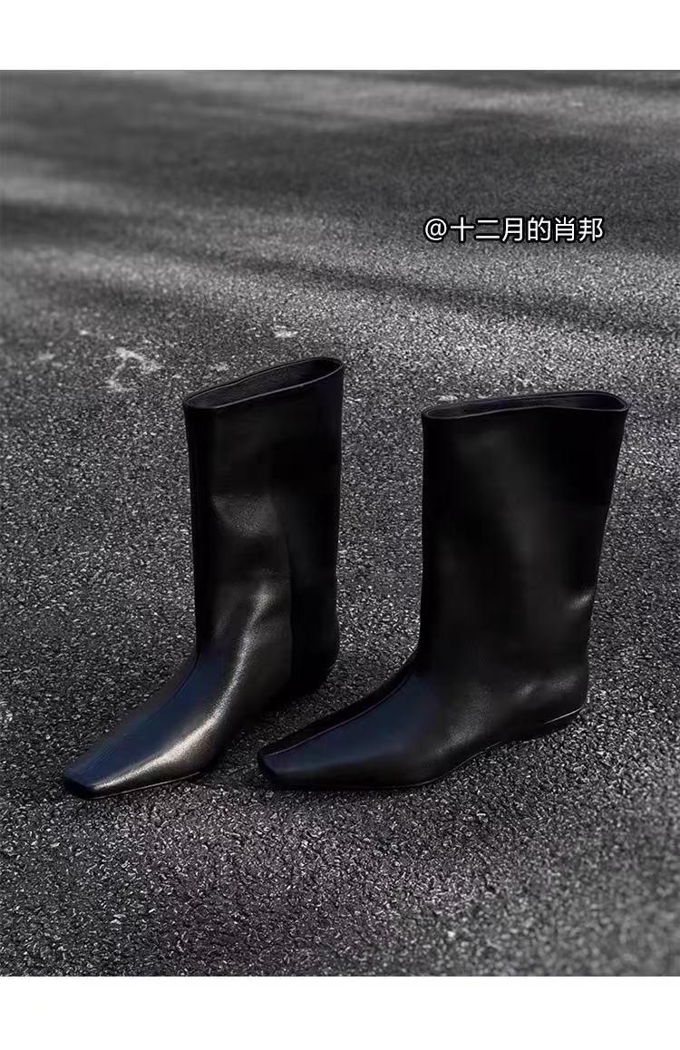 

High-heeled Trouser Boots Women 2026 Autumn and Winter New Wedge Heel Short Boots Pointed Toe Mid-tube Retro 35