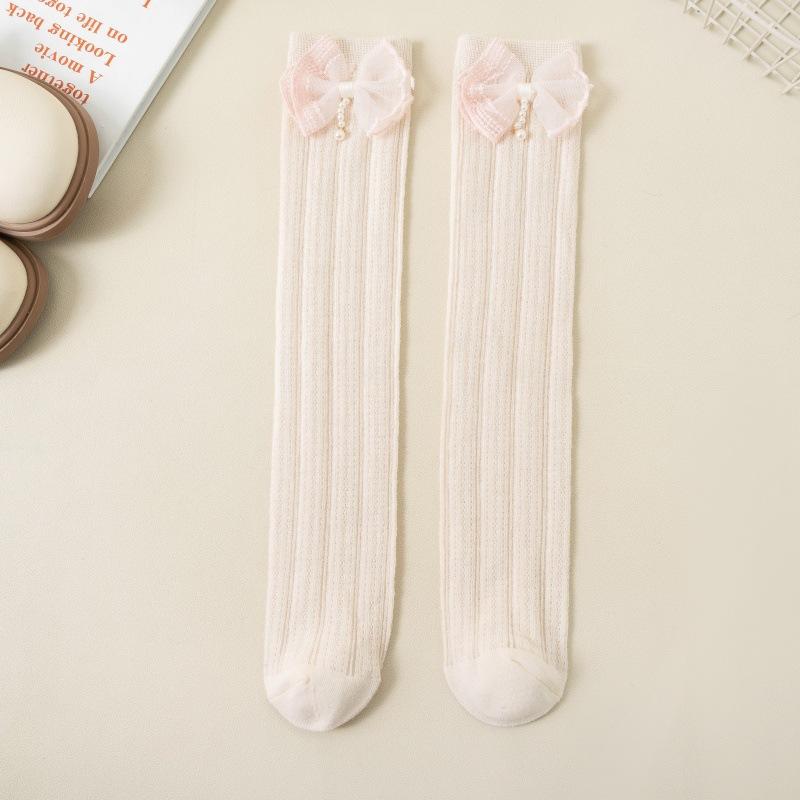 Ciorapi cu fundă de prințesă Fete Lolita Copii Ciorapi lungi de vară din plasă Ciorapi până la gambă pentru copii subțiri respirabili de culoare uni 3-12 ani Bebeluş