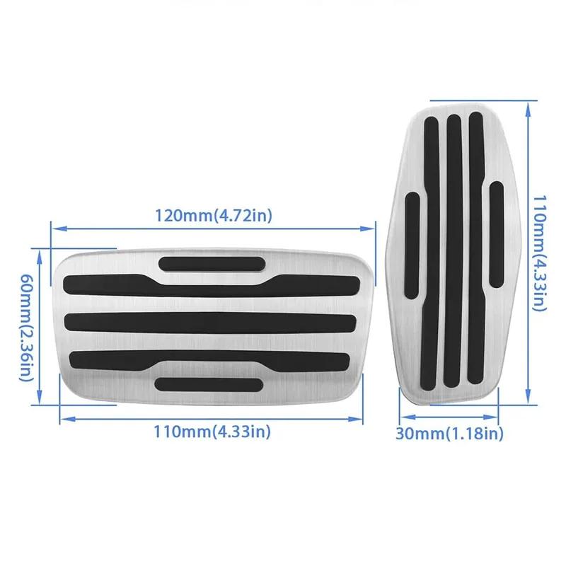 No Drill Steel Brake Accelerator Gas Brake Pedal Pad Cover Kit for Chevrolet Suburban Silverado 3500HD GMC Sierra 1500 -2024