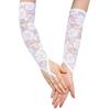 Elegant Lace Fingerless Rose Flower Gloves for Women Vintage Long Gloves for Parties and Evening Event Cosplay Props