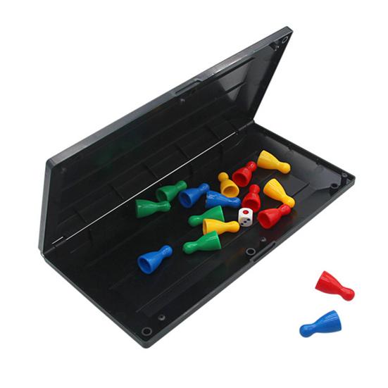 1 Set 4 Players Flying Chess Game with Folding Chessboard 16 Chess Pieces Dice Travel Kids Adults Family Night Interactive Classic Strategy Game