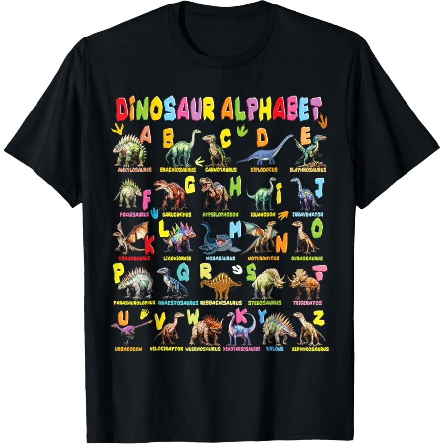 

Types of Dinosaurs Alphabet A-Z ABC Dino Boys Kids Girls T-Shirt XXXXXL чорний