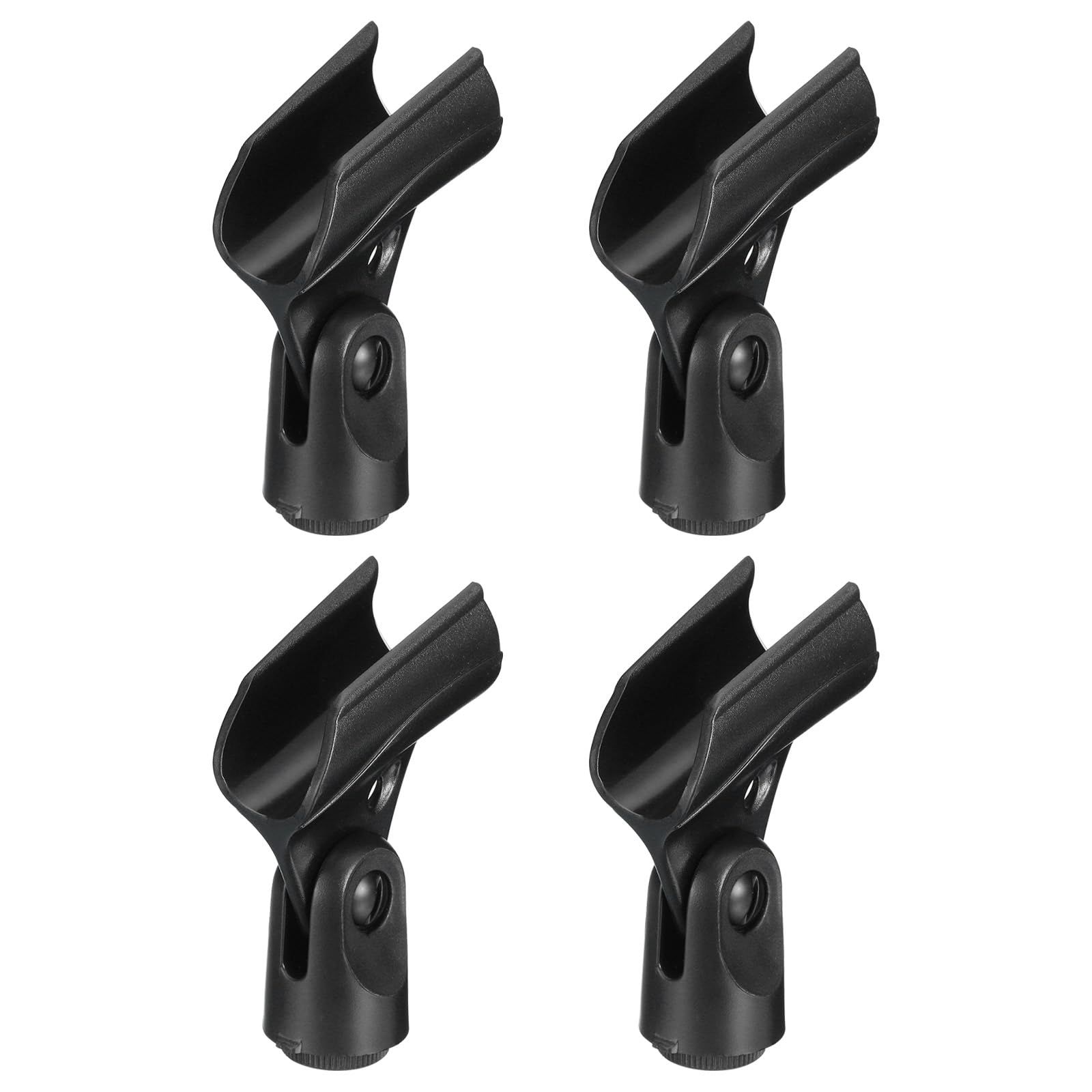 

uxcell Microphone Holder, O.D. 21mm - 33mm Plastic Interface, Microphone Holder Clip with 38 Plastic Adapter for Lavalier Microphones, Black, Set of