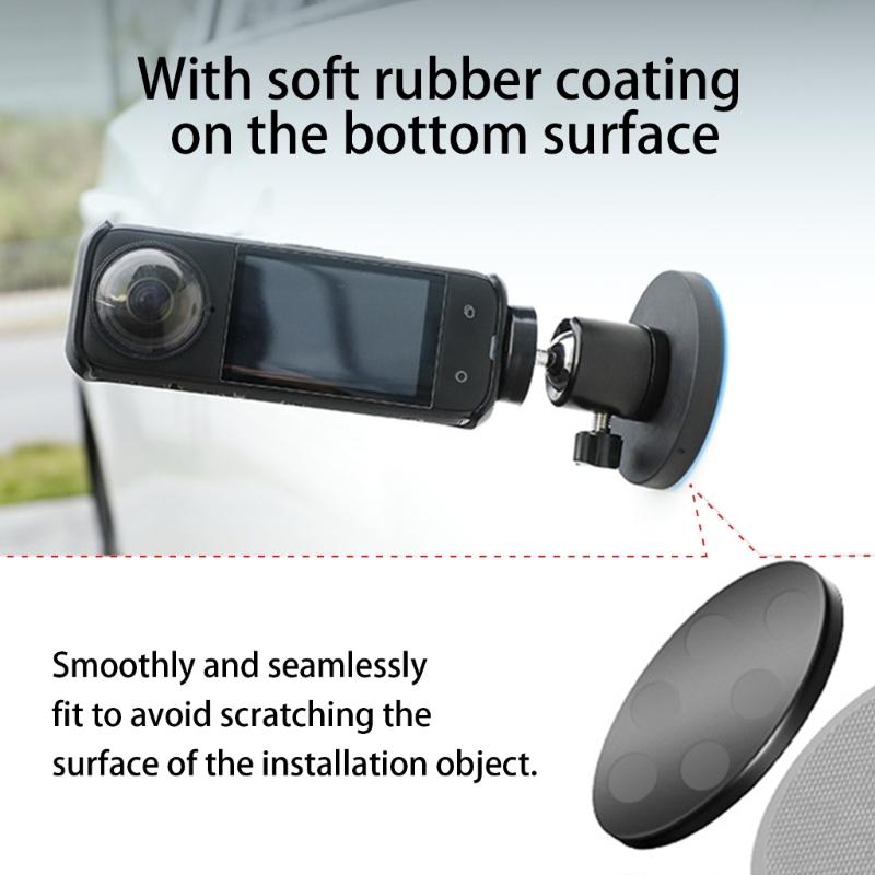 Magnetic Rotating Mount Adapter with 360 Degree Swivels for Action Cameras and Accessories