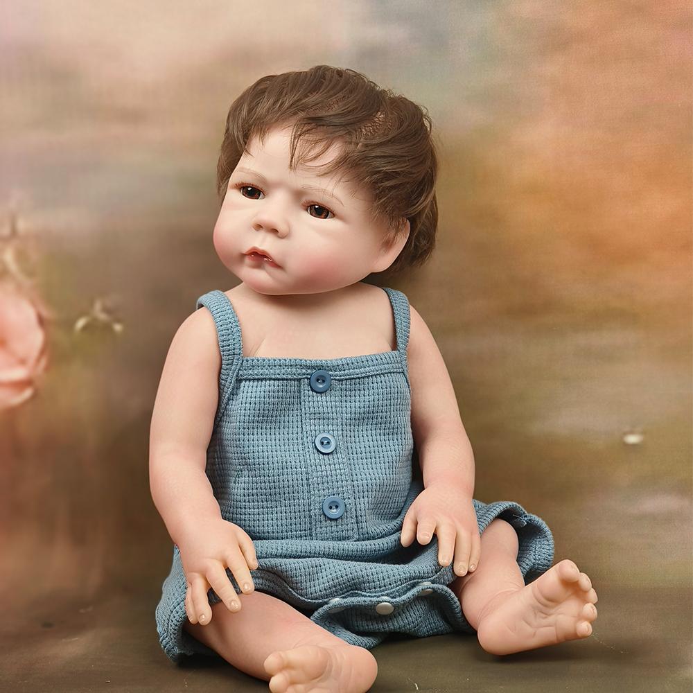 Ganzkörper-Puppen aus weichem Silikon-Vinyl, bemalt, Neugeborenen-Puppenspielzeug, als Weihnachtsgeschenk für Kinder, wiedergeborenes Puppenspielzeug