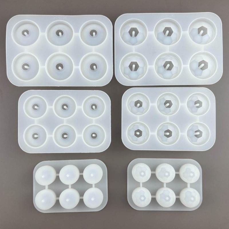 Silicone Mold Set Bracelet Bead Pendant Resin Mold with Hole DIY Necklace Bracelet Jewelry Making 20/25/30mm Bead Mold