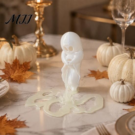 Halloween Party Supplies Funny Peeing Ghost Figurine, Spooky Statue, Unique Desk Accessories 3D Printed Luminous Tabletop Ornament, Joke Gift Glow in