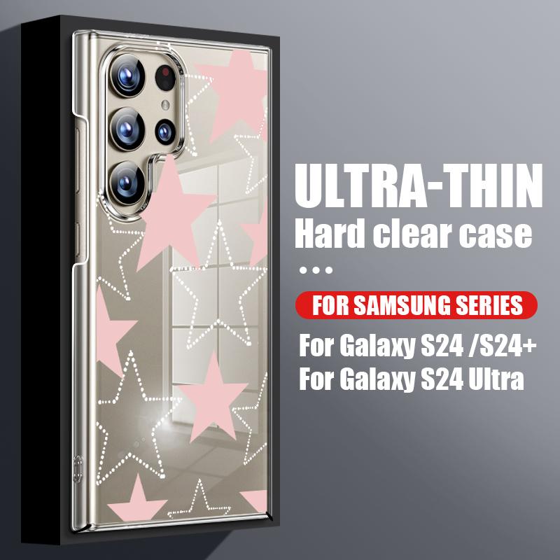 

Чехол для телефона с цветным звездным узором для Samsung S24 S23 Ultra S22 Plus S21 S20 FE A55 A54 A53 A52 A34 A14 A13, противоударный прозрачный глянцевый мягкий силиконовый чехол Samsung A13 4G розовый