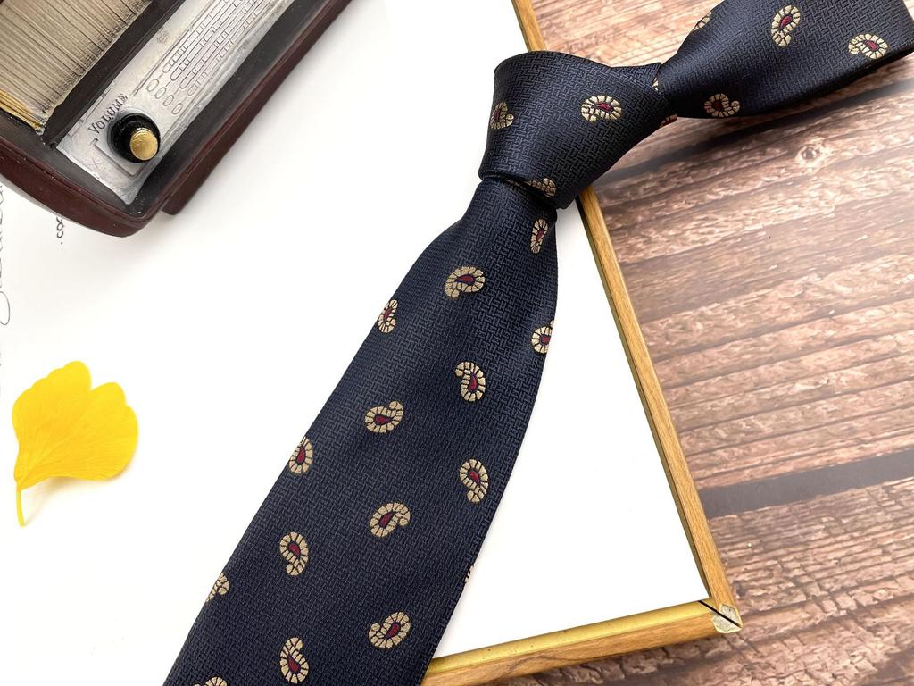 Men'S Retro Tie Dark Red Pattern British 8Cm High-End Formal Dress Casual, Professional Business Striped Wedding Tide