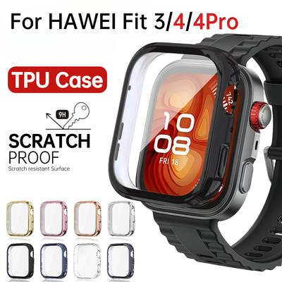 TPU-Hülle für HUAWEI Watch Fit 3/4Pro Weiche Schale Rahmen Bumper Displayschutzglas Watch Fit 4 Vollständig Transparentes TPU Schutzhülle