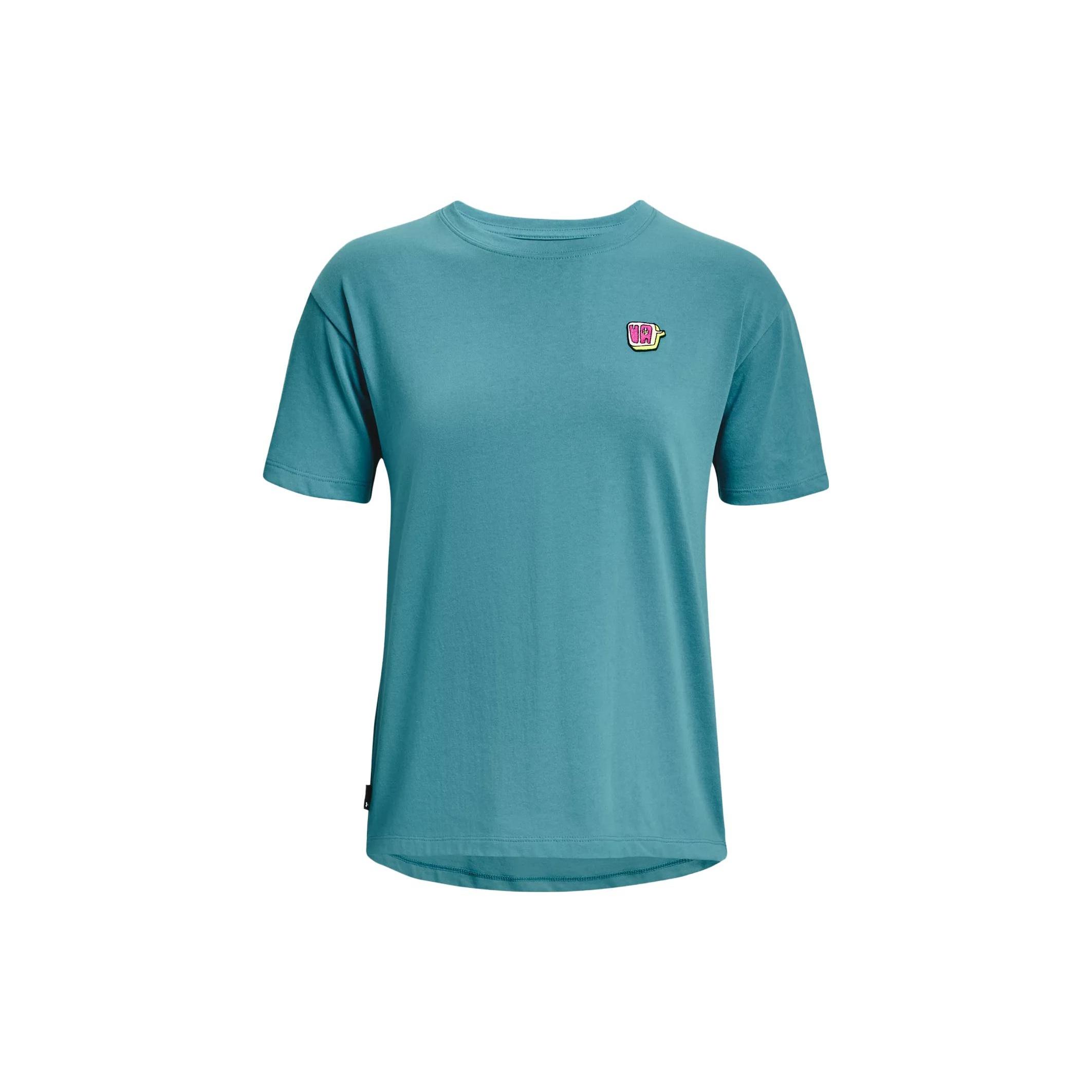 (WMNS) Under Armour Heavyweight Graphic T-shirt  Teal  Women s 1376743-433 L