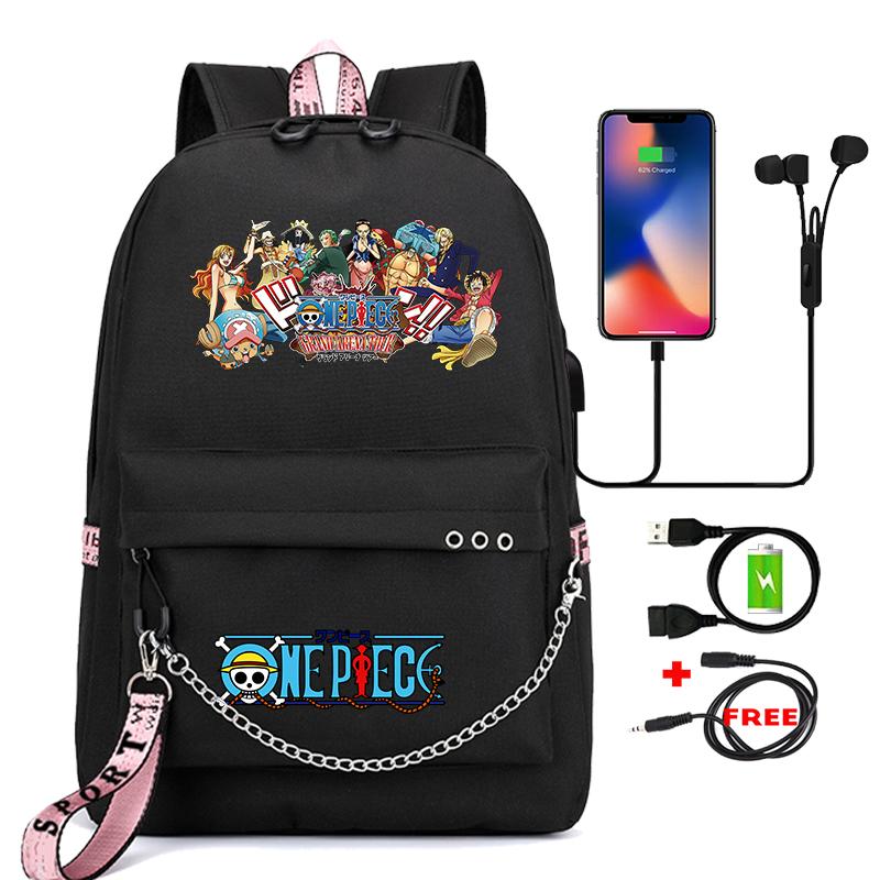 Anime One Piece Bookbag Teenage Backpack Unisex School Bag for Boy Girl Cartoon Printing Laptop Bagpack Back To School
