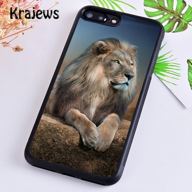 Krajews Big Lion On Stone snow Phone Case Cover For iPhone 17 Air 16 15 14 plus 11 12 13 pro ma Plus coque Fundas
