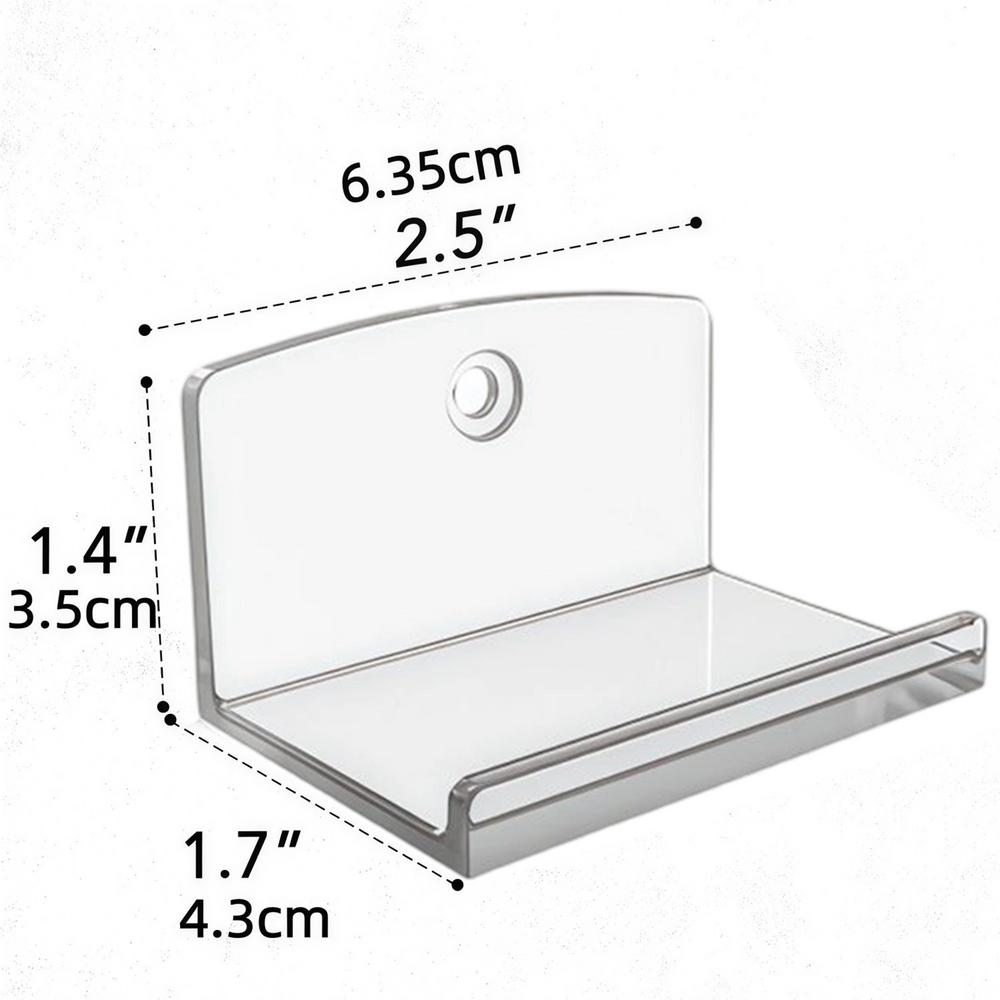 4 Stück Schwarzes Vinyl-Schallplatten-Display-Rack Wand-Acryl-Schallplattenregal Klebende Schallplatten-Wandhalterung Geeignet für 1LP und 2LP Schallplatten